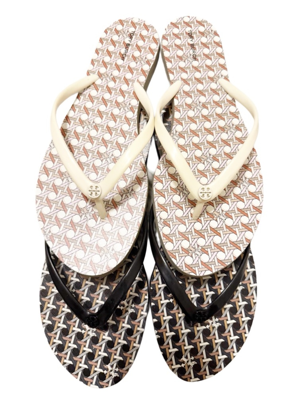 TORY BURCH CHELSEA GEMINI LINK FLIP FLOPS 2 PAIR